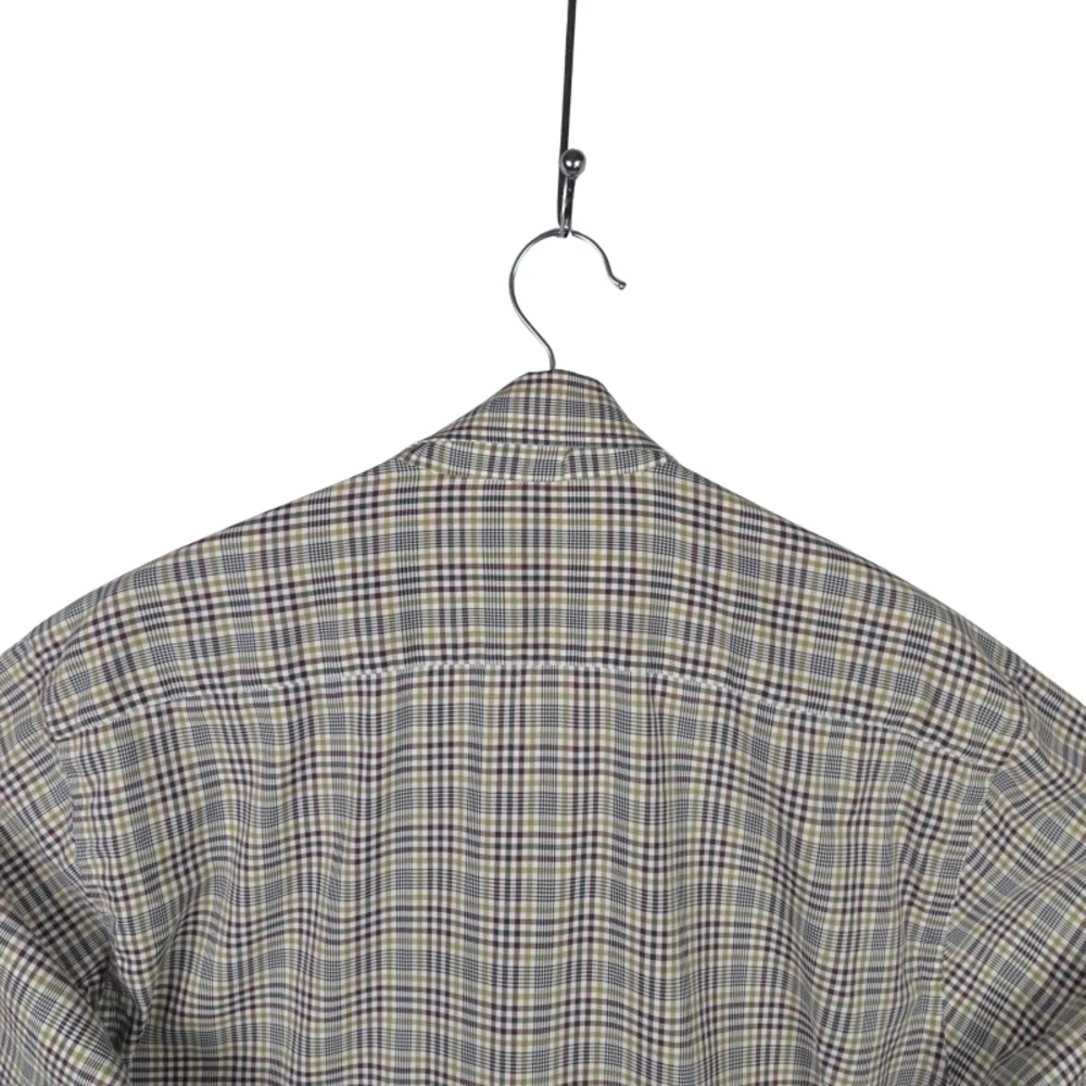 Lorenzini Italy Men's L Green Red Blue Check Long Sleeve Button Down Shirt - Picture 6 of 10